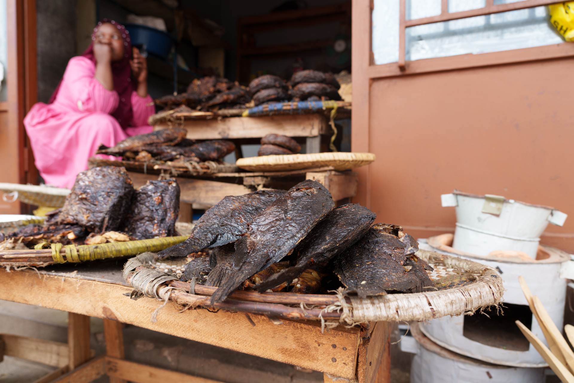 Seafood market in Nigeria
